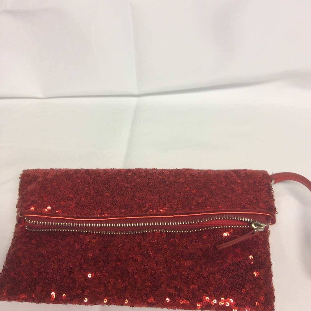Red sequin evening bag